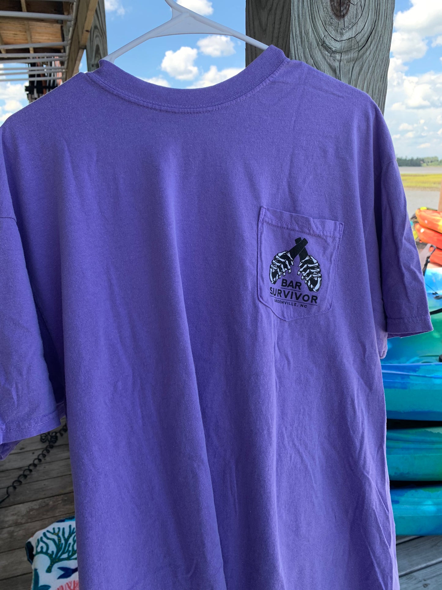 ECU Bar Survivor T-shirt in Purple